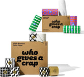 Who Gives A Crap Toilet Paper and Paper Towels Bundle, 48 Bamboo Toilet Paper Rolls & 12 Recycled Paper Towel Rolls, Eco Friendly, Sustainable, Plastic Free Household Essentials