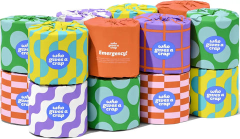 Who Gives A Crap | 100% Recycled Toilet Paper, 16 Rolls, 330 Sheets, Soft & Strong, Virgin Tree Free, Bulk Toilet Paper