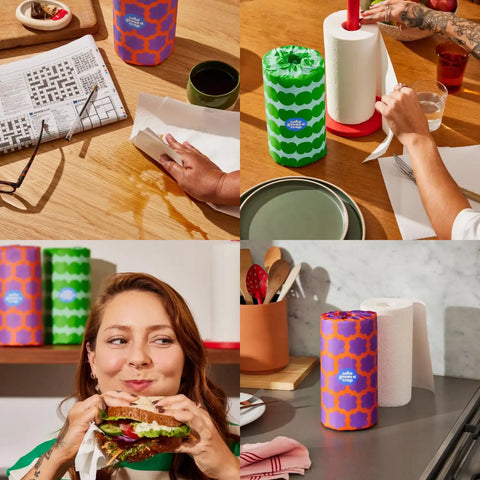 Who Gives a Crap Recycled Paper Towels, 2 Ply, 12 Rolls, 135 Adjustable Sheets per Roll, 100% Recycled Paper, Strong, Durable, Absorbent, & Sustainable, Eco Friendly With Plastic Free Packaging, White