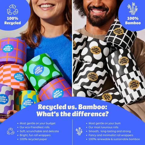 Who Gives A Crap | 100% Recycled Toilet Paper, 16 Rolls, 330 Sheets, Soft & Strong, Virgin Tree Free, Bulk Toilet Paper